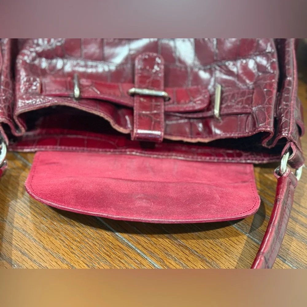 Furla Greta embossed croc handbag shoulder bag - Picture 10 of 13